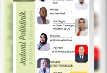 Jadwal Layanan Poliklinik RSUD Subulussalam Rabu 29 Juli 2026