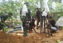 TNI Bangun Sumur Bor, Upaya Atasi Keterbatasan Air Bersih untuk Warga Singkohor