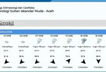 BMKG Memprediksi Kondisi Cuaca di Singkil Hujan Ringan Sepanjang Hari