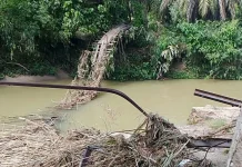 Jembatan Gantung Lae Bersih Subulussalam Putus Total Dihantam Banjir