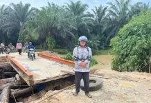 Jalan Lintas Gunung Meriah–Kota Baharu Rusak, Warga Diimbau Waspada