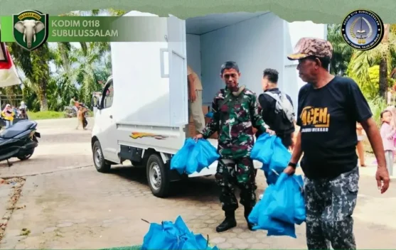 Babinsa di Subulussakam Kawal Distribusi Makanan Bergizi Gratis