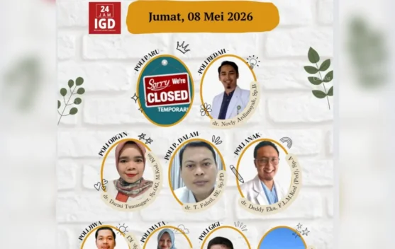 Jadwal Dokter Spesialis RSUD Subulussalam Jum'at 8 Mei 2026