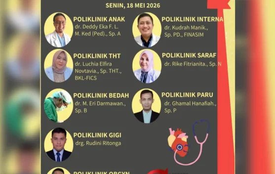 Jadwal Poliklinik RSUD Subulussalam Senin 18 Mei 2026