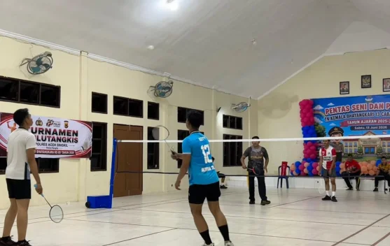 Turnamen Badminton Antar Satker Polres Aceh Singkil Warnai Hari Bhayangkara ke-80
