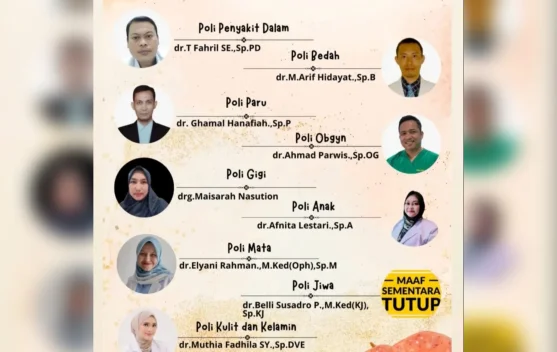 Ini Jadwal Poliklinik RSUD Subulussalam Kamis 16 Juli 2026