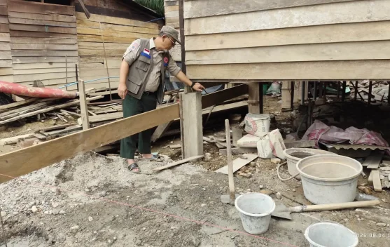 BPBD Subulussalam Cek Progres Pembangunan Rumah Bantuan Korban Banjir di Rundeng