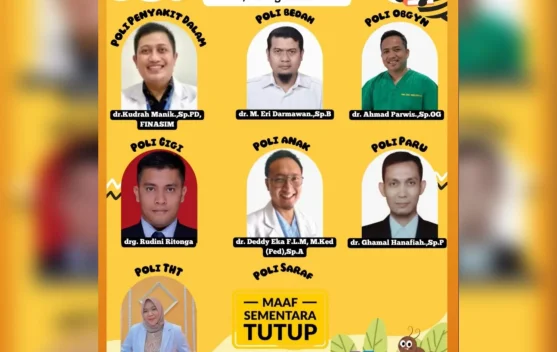 Jadwal Layanan Poliklinik RSUD Subulussalam Senin 10 Agustus 2026