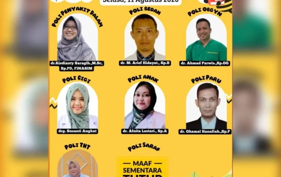 Ini Jadwal Poliklinik RSUD Subulussalam Selasa 11 Agustus 2026