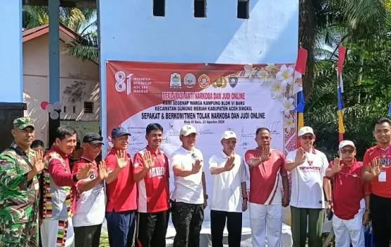 HUT RI ke-81, Desa Blok VI Baru Deklarasikan Anti-Narkoba dan Judi Online