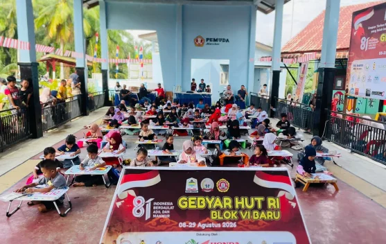 Gebyar HUT RI ke-81 di Desa Blok VI Baru: Puluhan Anak TK dan SD Ikuti Lomba Mewarnai