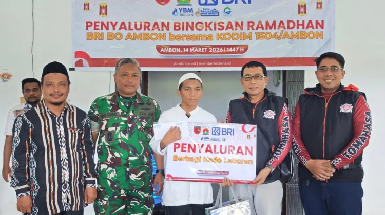 BRI Ambon & Kodim 1504 Salurkan Santunan Lebaran untuk 104 Anak Yatim