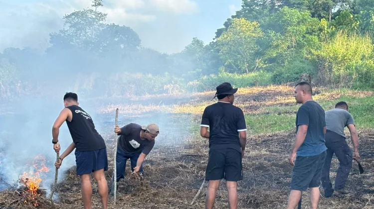 Polisi di Tanimbar Bersihkan Lahan untuk Tanam Jagung