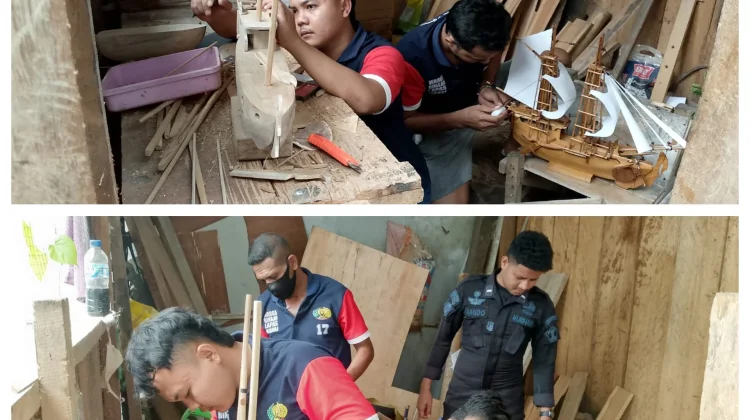 Warga Binaan Lapas Wahai Sulap Limbah Jadi Miniatur Kapal Pinisi