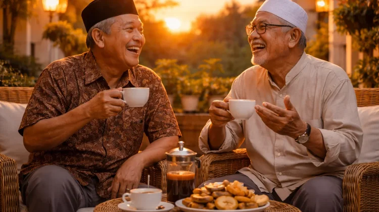 Secangkir Kopi dan Cerita Tua: Hangatnya Sahabat di Senja Hari