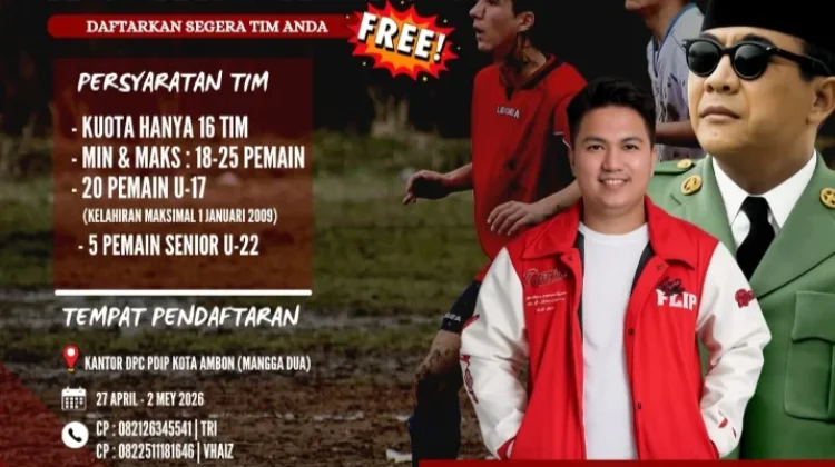 Soekarno Cup Ambon Dibuka, Kuota Terbatas, Buruan Daftar