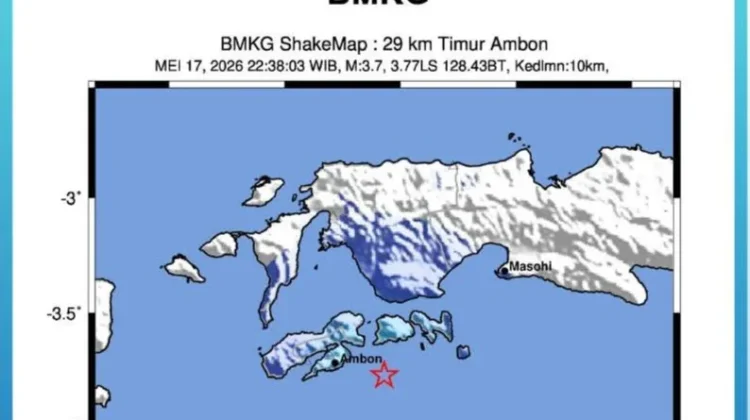 Ambon Diguncang Gempa Magnitudo 3,7, Skala II-III MMI, Tidak Berpotensi Tsunami