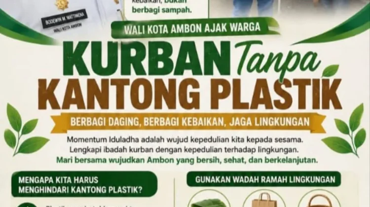 Wali Kota Ambon Ajak Berqurban tanpa Kantong Plastik