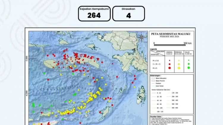 BMKG Catat 264 Kejadian Gempa di Bulan Mei