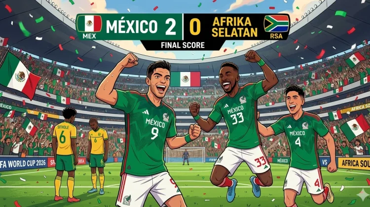 Laga Pembuka Panas, Meksiko Bungkam Sembilan Pemain Afrika Selatan 2-0