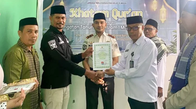 Perdana di Lapas Wahai, 17 Warga Binaan Khatam Alquran di 1 Muharam