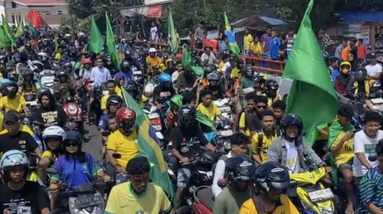 Brasil Menang, Ambon Bergemuruh: Suporter Tumpah Ruah di Jalanan Kota