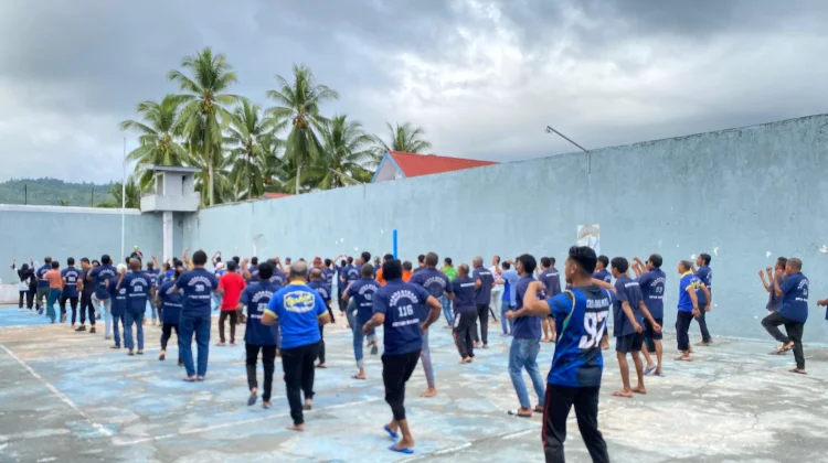 Senam Bersama di Rutan Masohi Diikuti Warga Binaan
