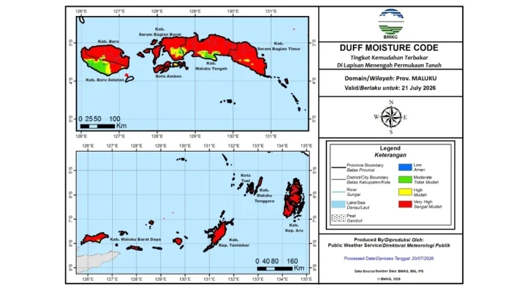 BMKG Ingatkan Potensi Karhutla di Maluku Masih Sangat Tinggi