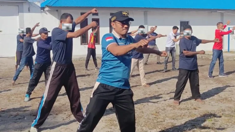 Petugas dan Warga Binaan Lapas Geser Jaga Kebugaran,Pererat Kebersamaan