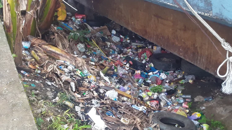 Sampah Menumpuk di Jembatan Waitomu Skip, Warga Minta Pemkot Turun Tangan