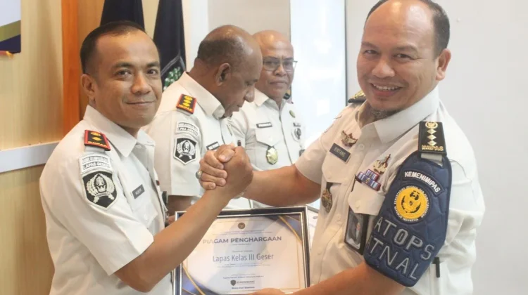Lapas Geser Raih Penghargaan Terbaik I Kategori Gangguan Kamtib Terendah