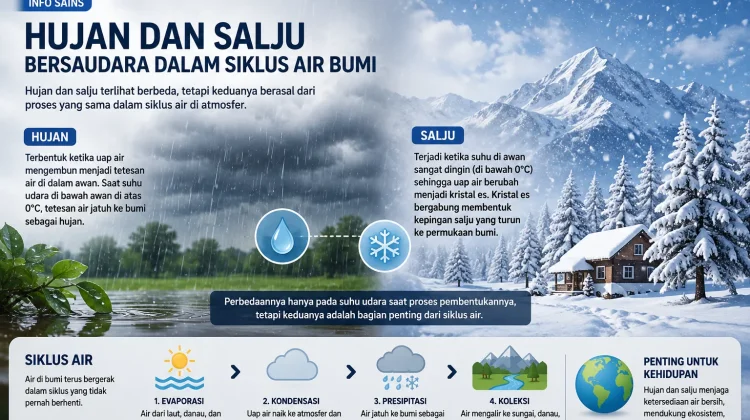 Hujan dan Salju Bersaudara dalam Siklus Air Bumi