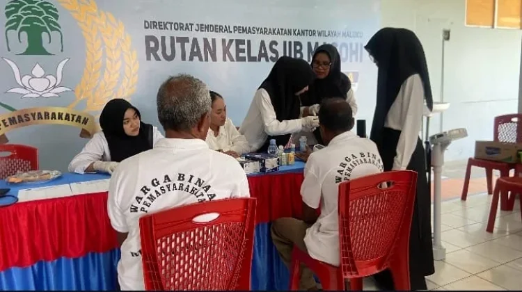 Warga Binaan Pra Lansia-Usia Lanjut Rutan Masohi Dicek Kesehatan Gratis
