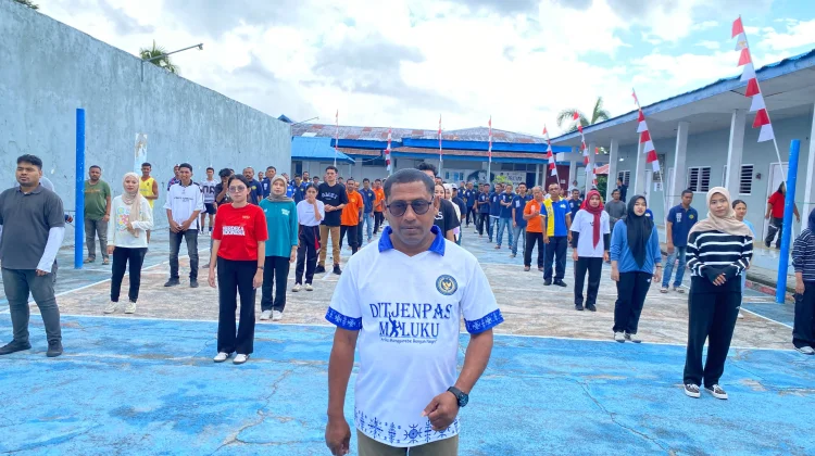 Senam Bersama di Rutan Masohi Meriahkan HUT RI