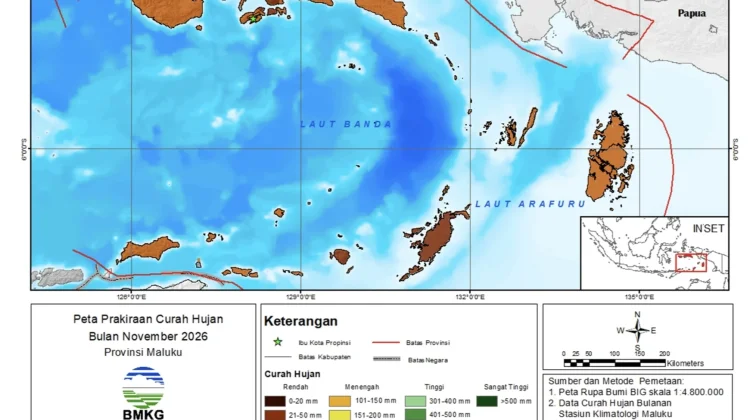 BMKG Prakirakan Wilayah Maluku Dilanda Hujan Rendah hingga November