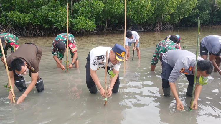 Lapas Wahai Dukung Pelestarian Lingkungan,Tanam Mangrove bersama TNI