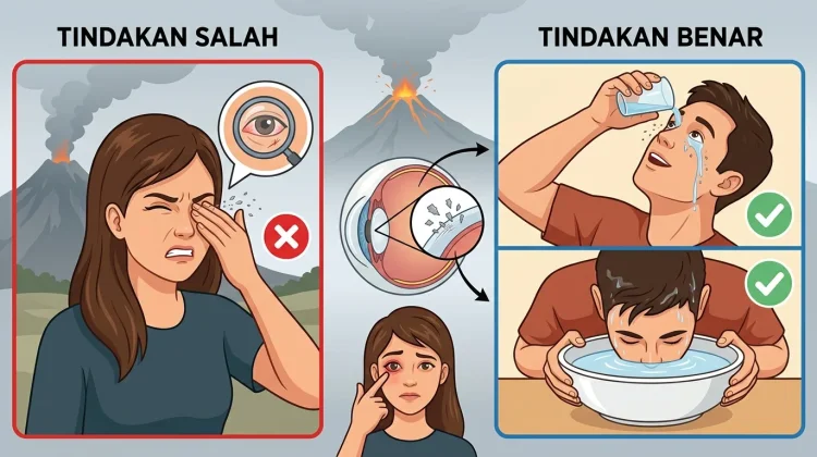 Awas Bahaya Abu Vulkanik pada Mata: Jangan Dikucek meski Terasa Gatal
