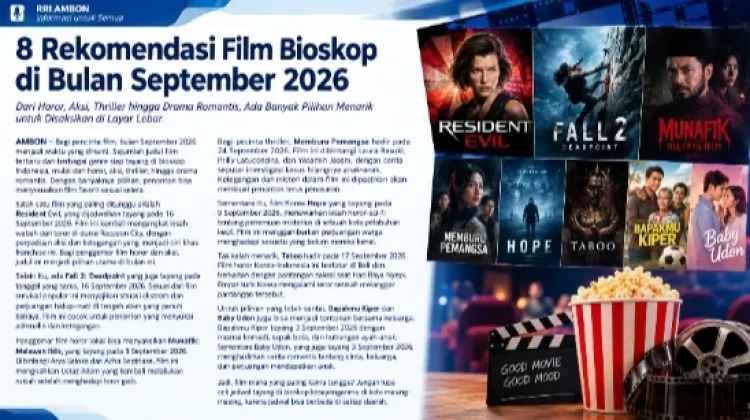 Rekomendasi Film Bioskop September 2026