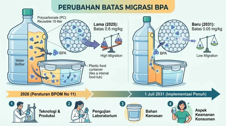 BPOM Perketat Batas Migrasi BPA Jadi 0,05 mg/kg, Penerapan Bertahap hingga 2031