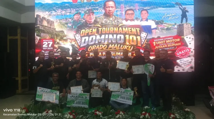 Dua Prajurit Kodaeral IX Torehkan Prestasi pada Open Turnamen Domino di Ambon