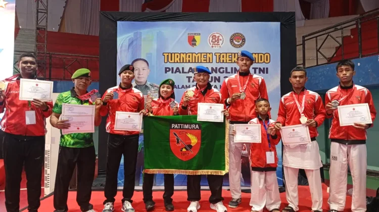 Taekwondo Kodam XV/Pattimura Sabet 11 Medali di Kejurnas Piala Panglima TNI