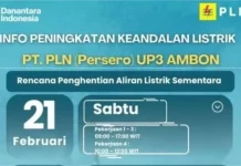 PLN UP3 Ambon Umumkan Pemadaman saat Peningkatan Keandalan