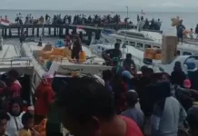 Pelabuhan Tahoku Mulai Padat Penumpang Arus Mudik Lebaran