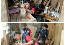Warga Binaan Lapas Wahai Sulap Limbah Jadi Miniatur Kapal Pinisi