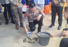 Tingkatkan Keamanan di Kawasan Arbes, Polda Maluku bareng BRI Bangun Pos Pam