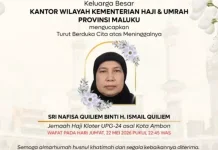 Kabar Duka, Jemaah Haji Asal Kota Ambon Sri Nafisa Quiliem Wafat di Tanah Suci