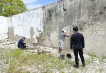 Tingkatkan Keamanan dan Estetika, Kalapas Geser Tinjau Pemeliharaan Tembok Lapas