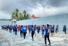 Senam Bersama di Rutan Masohi Diikuti Warga Binaan