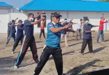 Petugas dan Warga Binaan Lapas Geser Jaga Kebugaran,Pererat Kebersamaan