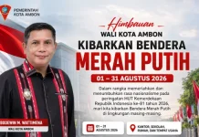Sambut HUT ke-81 RI, Warga Kota Ambon Diimbau Kibarkan Bendera Merah Putih